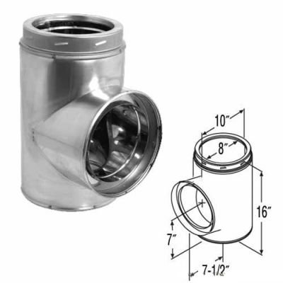 Stainless Steel Standard Tee with Cap - 8
