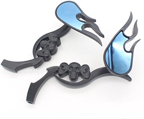 2pcs x DongZhen Motocycle Bicycle Bar End Convex Mirrors for Harley Davidson Kawasaki Suzuki HondaBikes Side Rear View Mirrors Handle Bars with Skull Motobike Part