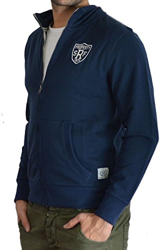CTM Richfield Men's Sweatshirt without hood, long sleeves and frontal Richfield stamp, frontal pockets and zip closure