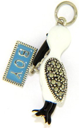Baby Boy Stork Charm by Judith Jack