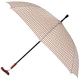 Leighton's Cane Umbrella, Light Tan Plaid