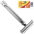 Parker 82R Super HeavyWeight Butterfly Open Double Edge Safety Razor & 10 Shark Double Edge Blades