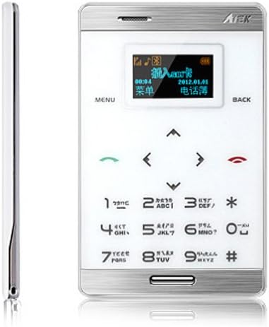 katito AiEK M3 Mini Pocket Ultra Slim OLED Cell Mobile Phone GSM M3 MP3 Bluetooth Card Size (White)