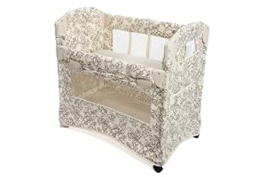 Arm's Reach Co-Sleeper Curved Mini Collection, Cocoa Hibiscus