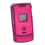 Clip On Rubber Case for Motorola RAZR V3 / V3c, Metal Pink