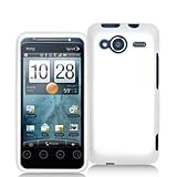 White Rubberized Snap-On Hard Skin Case Cover for HTC Sprint EVO Shift 4G P ....