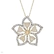 Necklace With 2.20ctw Precious Stones - Genuine Diamonds and Opals in Two tone Gold Length 18in