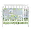 Boy's Sumersault Vintage Patch 4 piece Crib Set - Blue/ Green