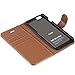 iPhone 6s Case, iPhone 6 Wallet Case, TUCCH Premium PU Leather Flip Folio Card Slot, Stand Holder, Magnetic Closure, [TPU Shockproof Interior Protective Case] Compatible with iPhone 6s/6, Brown