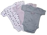 Baby Boy Bodysuits, Baby Short Sleeve Bodysuit Allergy Free (Pack of 3) (Height: 56-62cm Weight: 6.5kg (0-3 Months)) (As Shown)