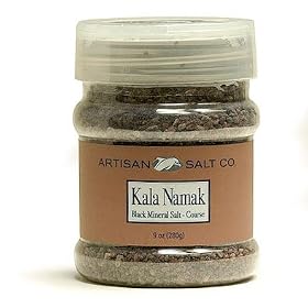 Artisan Salt Kala Namak Indian Black Mineral COARSE Gourmet Salt Flip Top Jar - 9.5 oz.