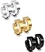 Jstyle Stainless Steel Mens Womens Clip On Earrings Hoop Huggie Non-Piercing Hypoallergenic