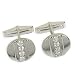 Sterling Silver Zircon Gemstone Men's Cufflinks (cflng264)