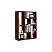 Pair Of L Shaped Wenge Effect Wood Shelves Bookcase