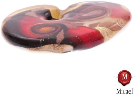 Wonderful big heart Pendant "Animo" Murano Glass-red-gold