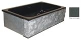 Quiescence SI-FSC-3319-CHR Single Bowl Granite Farm Basin with Chiseled Apron 33'' x 19''- charcoal