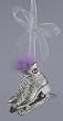 Ice Palace Silver Glitter Ice Skates Christmas Ornament 2.25"
