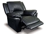 Black Genuine Leather Sofa Motion Recliner Sofa Chair