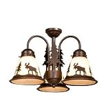Yellowstone Indoor - 3 Light Chandelier Lighting Fixture or Rustic Ceiling Fan Kit - Bronze - B2419
