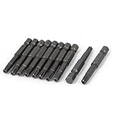 uxcell　トルクスドライバービット　50mm長　TT25先端　6.3mm六角シャンク径　磁気　10本入り