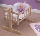 Saplings Dolls Swinging Crib - Complete with Mattress, Quilt & Bumper