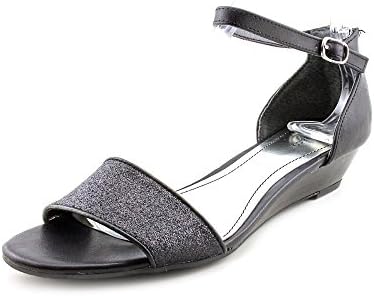 Style & Co. Women's Sandra Ankle Strap Sandals in Black Glitter Size 7.5