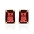 Earrings With 2.40ctw Genuine Garnets Made in Yellow Gold Length 7mm
