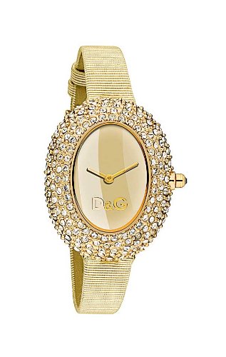 D&G Dolce&Gabbana Damen-Armbanduhr MUSIC LDY IPG STONES GOLD DIAL CHAMPAGNE DW0376