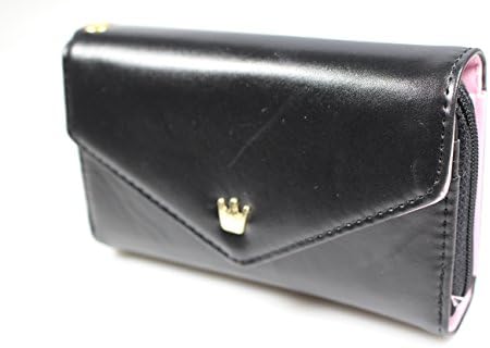 Wristlet Synthetic Leather Multi-functional Envelope Wallet Pouch Purse Phone Case Cover fits iphone 5S Samsung Galaxy S3 and smaller phones, BLACK