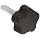 DimcoGray Black Thermoplastic 5 Lobe Fluted Soft Feel Knob Female, Brass Insert: 3/8-16" Thread x 1" Depth, 2-3/8" Diameter x 1-5/8" Height x 3/4" Hub Dia x 11/16" Hub Length