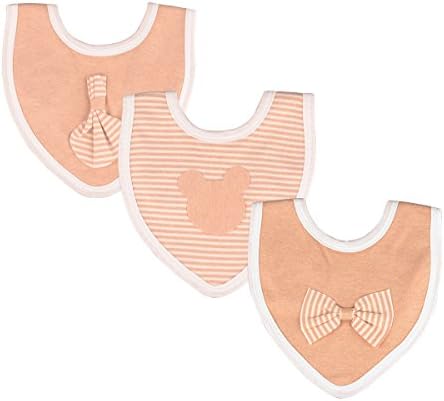 Zeltababy Hook and Loop Dribble Drool Neck Bibs Super Soft Double Deck Naturally Colored Organic Cotton, 3 Pieces