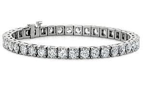 9.00 ct Ladies Round Cut Diamond Tennis Bracelet in 14 kt White Gold
