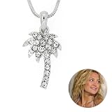 Tiffany Inspired Silver Plating Palm Tree Rhinestone Pendant