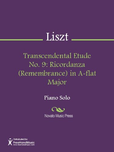 Transcendental Etude No. 9: Ricordanza (Remembrance) in A-flat Major Sheet Music