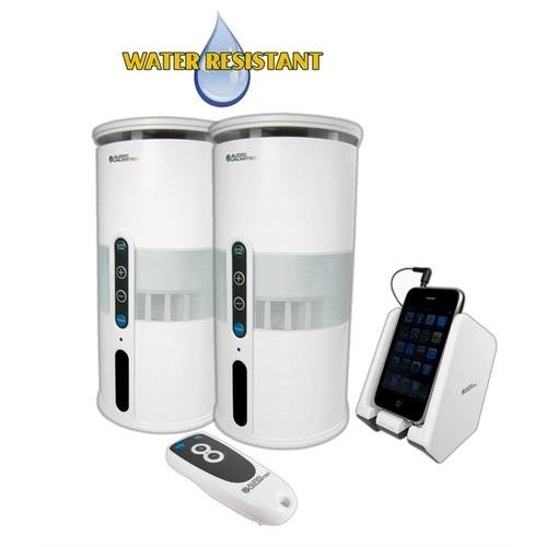 Audio Unlimited Premium 900MHz Wireless Indoor/Outdoor Speakers withRemote and Dual Power Transmitter (White)