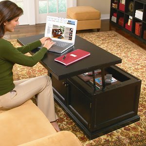Adjustable Height Coffee Table; Honey, HONEY OAK