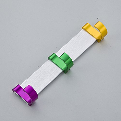 APL S8212 Multi-colored 3-Robe Hooks, Space Aluminium