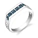 Jewelry : Sterling Silver 0.75 cts Round Cut London Blue Topaz Ring Size 7