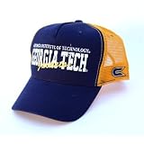 Urban Boundaries - Georgia Tech Mesh Back Trucker Adjustable Cap in blue and yellow