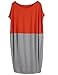 Jollychic Women's Hit Color Patchwork Short Sleeve Long T Shirt Dresses