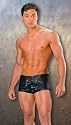 Men's Leather and Lycra Shorts Break-Away Pouch Lycra Back Sizes: Small, Medium, Large or X-Large