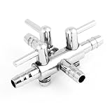 uxcell エアバルブ　空気弁　エアバルブ　ステンレス鋼製　制御弁　3ウェイ　十字の形　シルバートーン