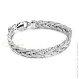 MILLE LUCCI: *ITALIAN BOLD BRAID TWIST STERLING SILVER BRACELET*