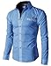H2H Mens Button-down Shirts with Plaid Patterned Pocket Trim