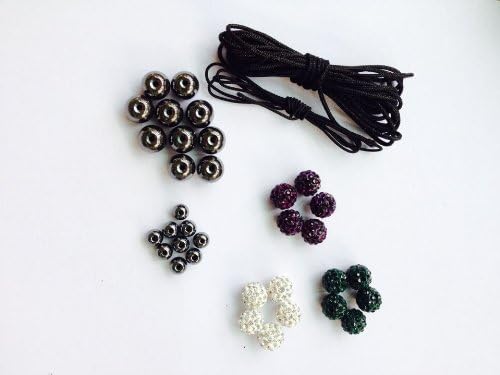 DUMAN DIY Jewelry Making Starter Kit Shamballa Crystal Beads Purple Green White,Black Cord£¬