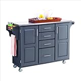 Home Styles Stainless Steel Top Kitchen Cart in Gray Finish