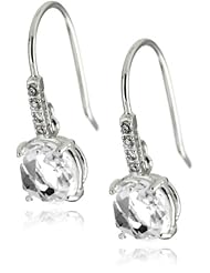 Suzanne Kalan "The Classics" White Gold Round White Topaz and Diamond Earrings