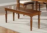 Parawood Furniture Vintage Spool Collection Wood Bench in Dark Oak