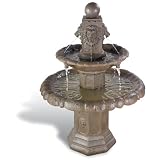 Lion Head Two Tiered Fountain by Sunterra