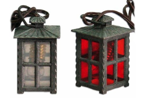 Lanterna in metallo bianco, 4-angolato, altezza 3 centimetri